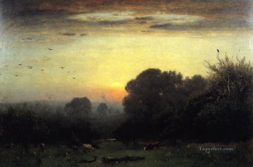 tonalism tonalist Painting - Morning landscape Tonalist George Inness